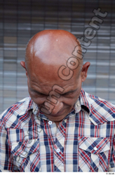 Head Man White Casual Slim Bald Street photo references